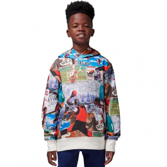Jordan Brooklyn Print Huppari Lasten ryhmss TEKSTIILIT / MIESTEN TEKSTIILIT / Hupparit / Takit @ 2WIN BASKETBUTIK (95D267-782)