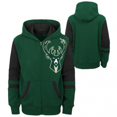 Bucks Zip Lasten Huppari ryhmss TEKSTIILIT / LASTEN TEKSTIILIT / Hupparit / Takit @ 2WIN BASKETBUTIK (EK2B7BCBW-BCK)