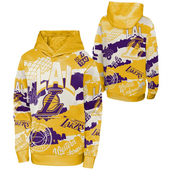 Lakers Over The Limit Sublimated Huppari Lasten ryhmss TEKSTIILIT / LASTEN TEKSTIILIT / Hupparit / Takit @ 2WIN BASKETBUTIK (EK2B7FGC2-LAK)