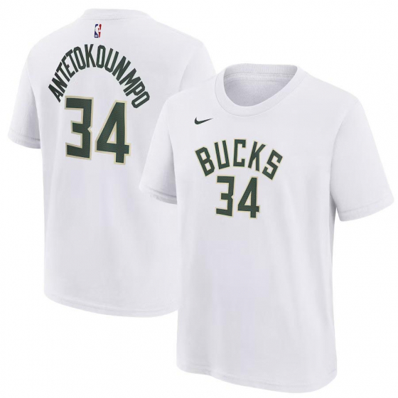 Bucks- Antetokounmpo T-paita Lasten ryhmss TEKSTIILIT / LASTEN TEKSTIILIT / T-paidat @ 2WIN BASKETBUTIK (EZ2B7BCMW-BCKGA-Vit)